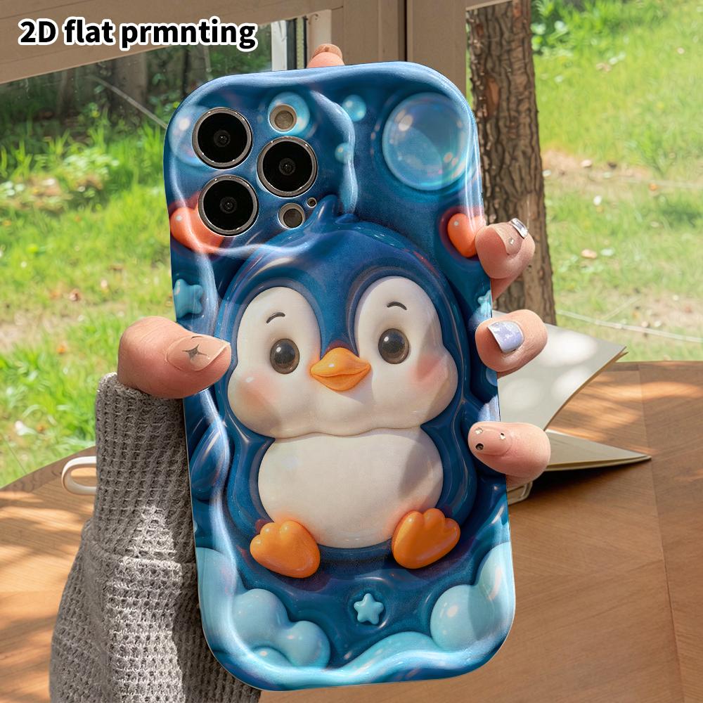 Phone Case: 2D Flat Design, Suitable for iPhone 18 17 16 15 14 13 Pro Protective Case, Little Penguin, Perfect Christmas and Halloween Holiday Gift