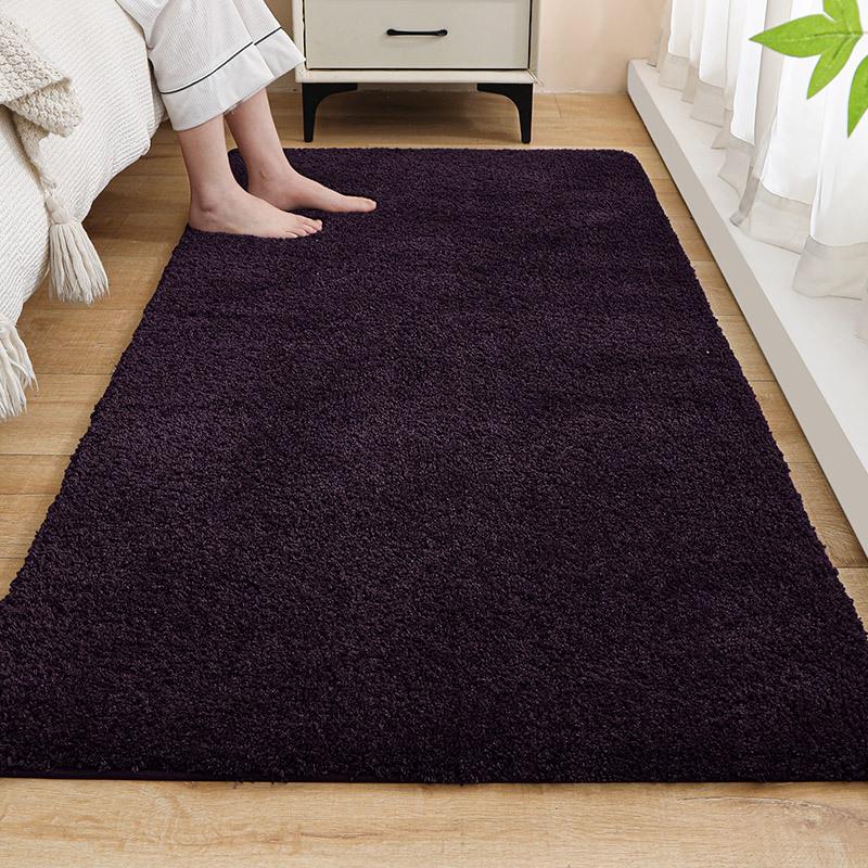 Thickened Bedroom Bedside Carpet Solid Color Flocking Bathroom Absorbent Floor Mat Bay Window Mat Children'S Climbing Mat Plush Foot Mat