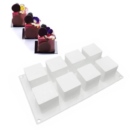 8 Grid Square Chocolate Silicone Cake Mold Jelly Pastry Kitchen Baking Tray Tool
