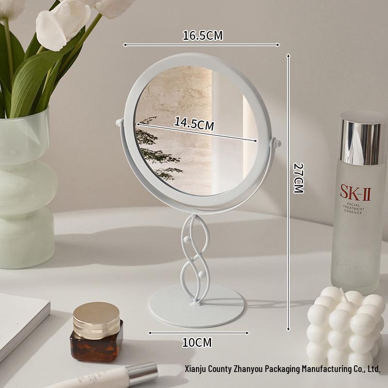 Round Beauty Mirror - Desktop Makeup Mirror for Bedroom or Dorm