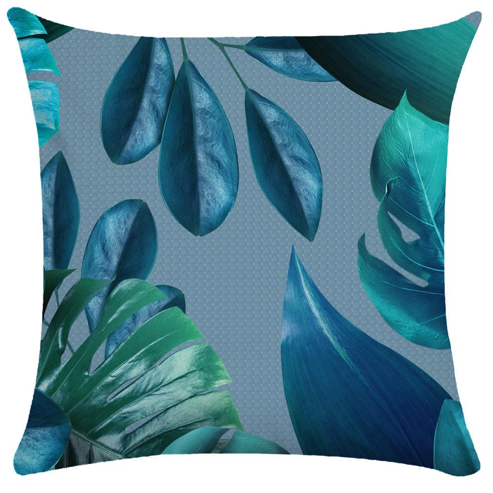 Green Plant Leaf Pillow Case Decorative Pillowcases Plush Cushion Cover 50X50 Nordic Leaves Throw Pillowslip Hotel Garden 45X45