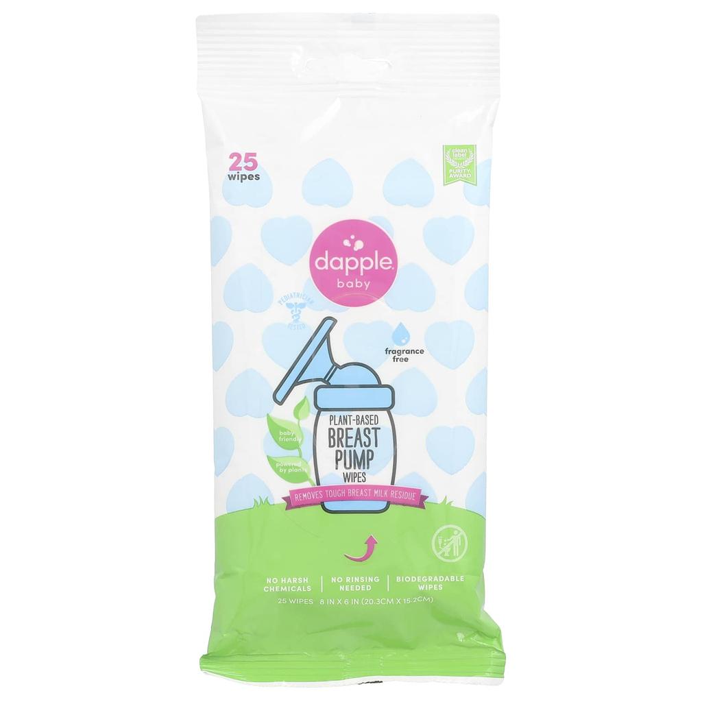 Vegetable Breast Milk Wipes, Unscented, 25 Sheets