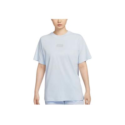 Roupa Esportiva Gola Careca Confortável Manga Curta Camiseta Mulheres Camisetas Azul-Claro HQ1699-423