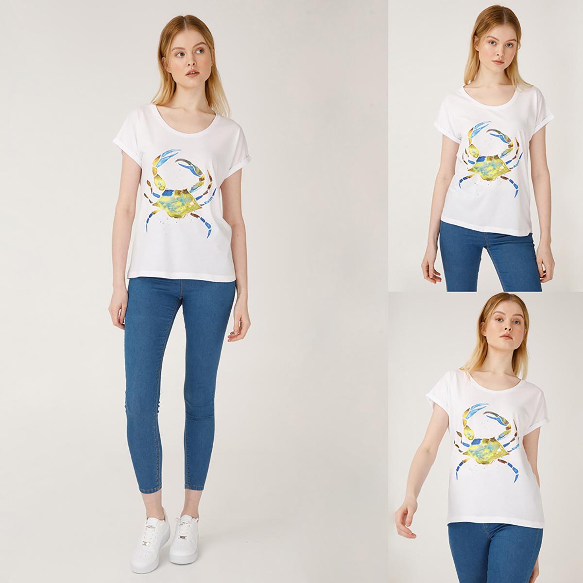 

Anemoss Green Crab White Women s T-Shirt S