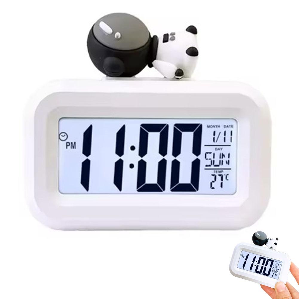 Fashion Desktop Multi-functional Clock Cute Cartoon LED Screen Desktop Electronic Alarm Data Time Calendar For Bedrooms Heavy