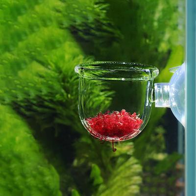 Fish Tank Feeder Cup Fish Feeder with Suction Cup Acrylic Aquarium Fixed-point Feeding Fish Tank Plant Pot Aquarium Accessories