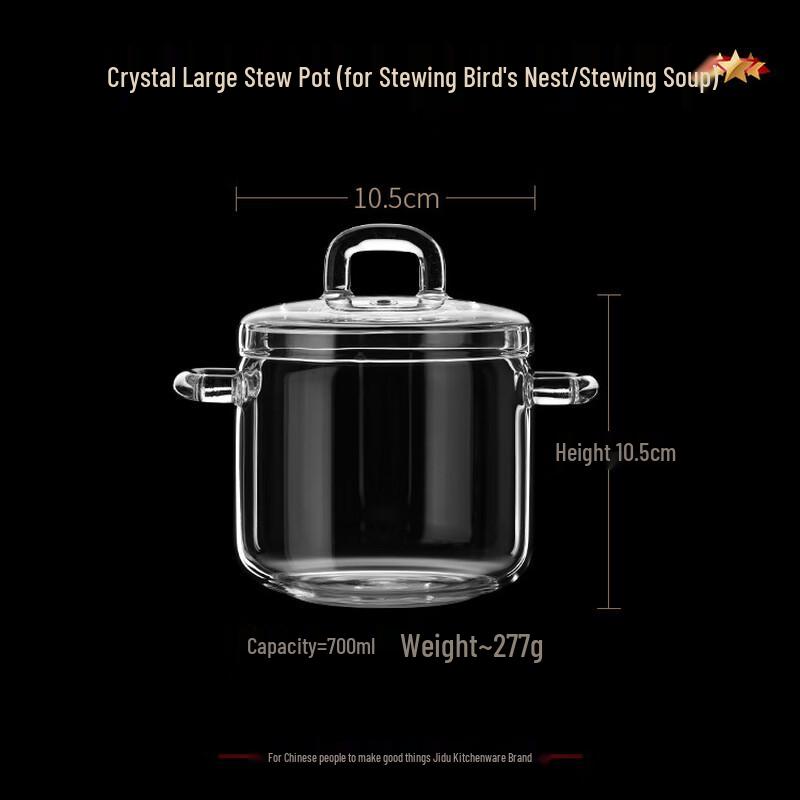Jidu Glass Double Boiler Stew Pot