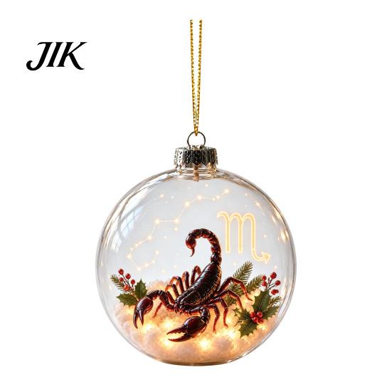 Unique Christmas Tree Ornaments Zodiac Ornament, Twelve Sign Hanging Decoration, 2D Acrylic Durable Decor Horoscope Pendant for Xmas Tree, Holiday