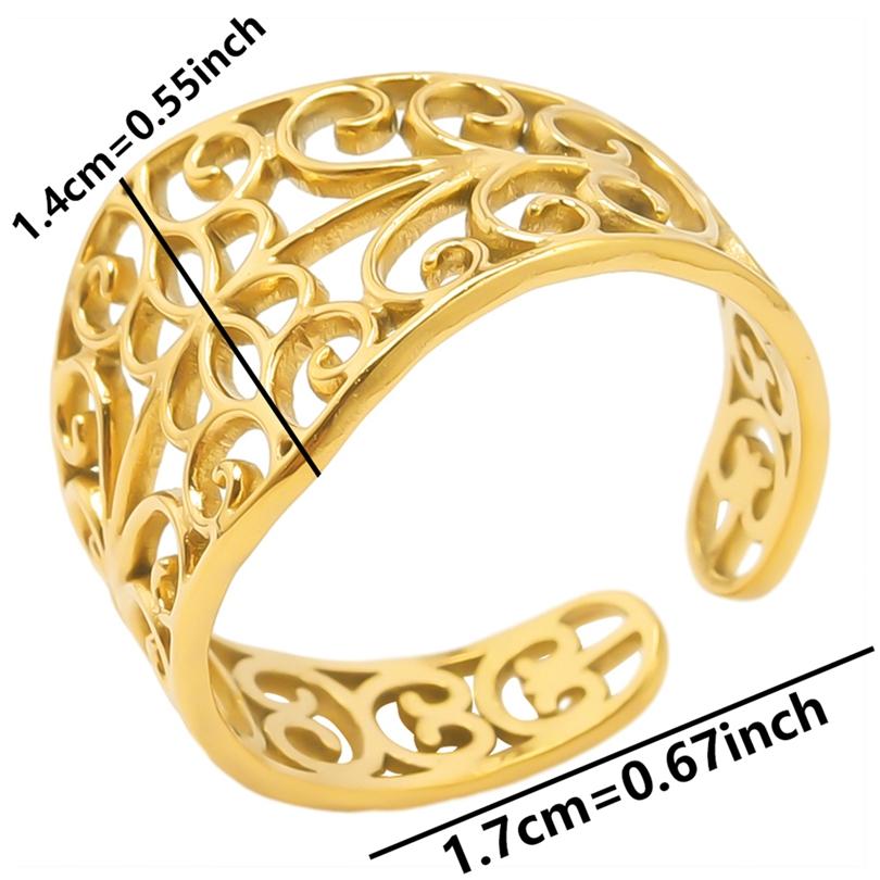 1/5Ppcs/Lot Real Gold Plated Stainless Steel Rings For Women Men Accessories Open Adjsutable Chunky Butterfly Heart Ring Anillos