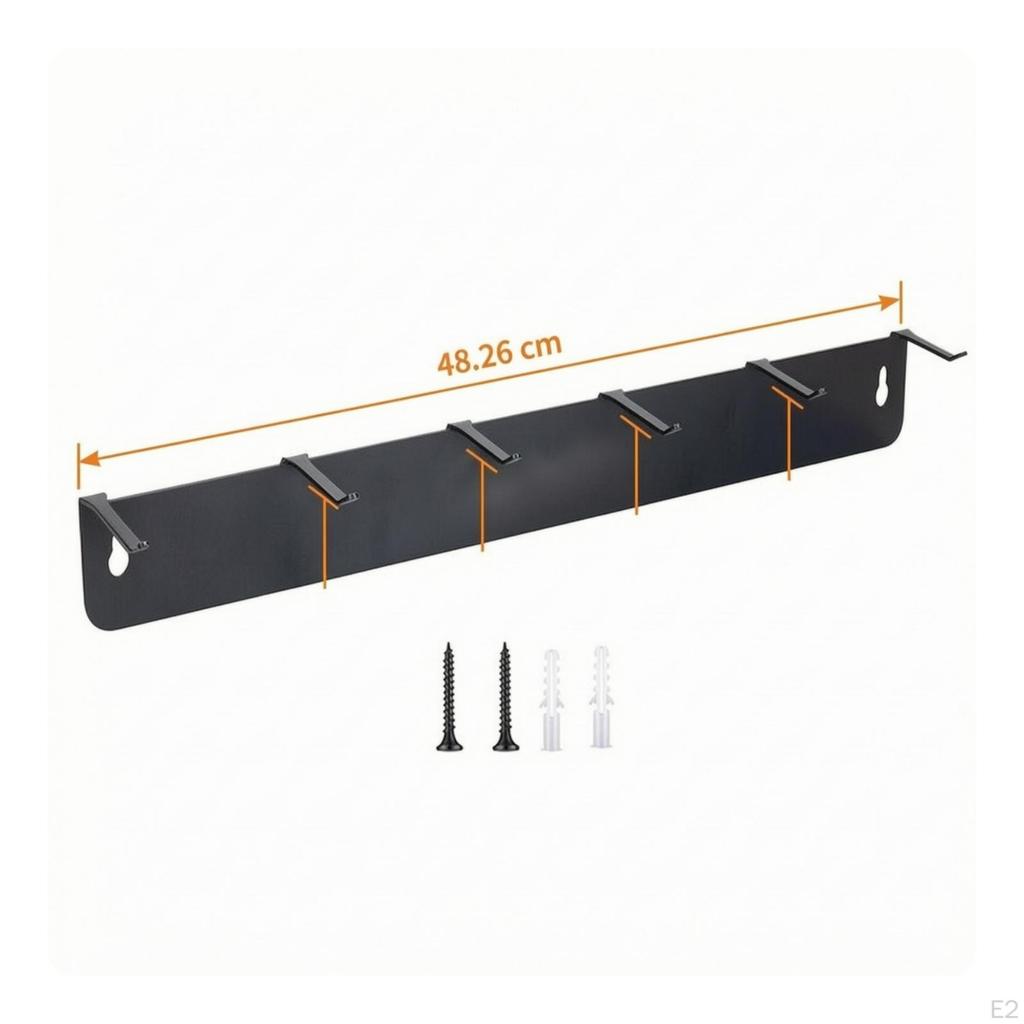 Brush Hanger Rack with Six Hooks PowderCoated Detailing Easy to Install WallMounted