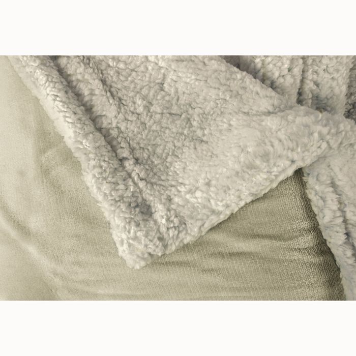 Sherpa Canape Couverture Polaire 130x160cm, Épaisse Warm Plaid Blanket Briebe - Taupe