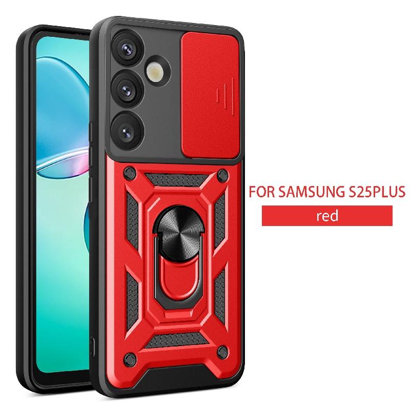 For Samsung Galaxy 25 Plus Case Slide Camera Protect Armor Phone Case for Samsung Galaxy 25 Ultra Magnet Holder Ring Cover