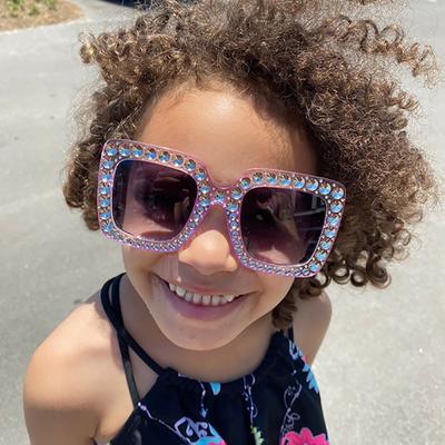 Stylish Children's and Parents' Square-frame Sunglasses, Fashionable Sun Protection Sunglasses, Beach Sunglasses