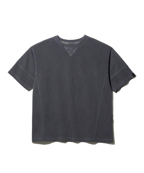 WANGGWAN Pigment Washed Oversized Short Sleeve T-Shirt (Charcoal)