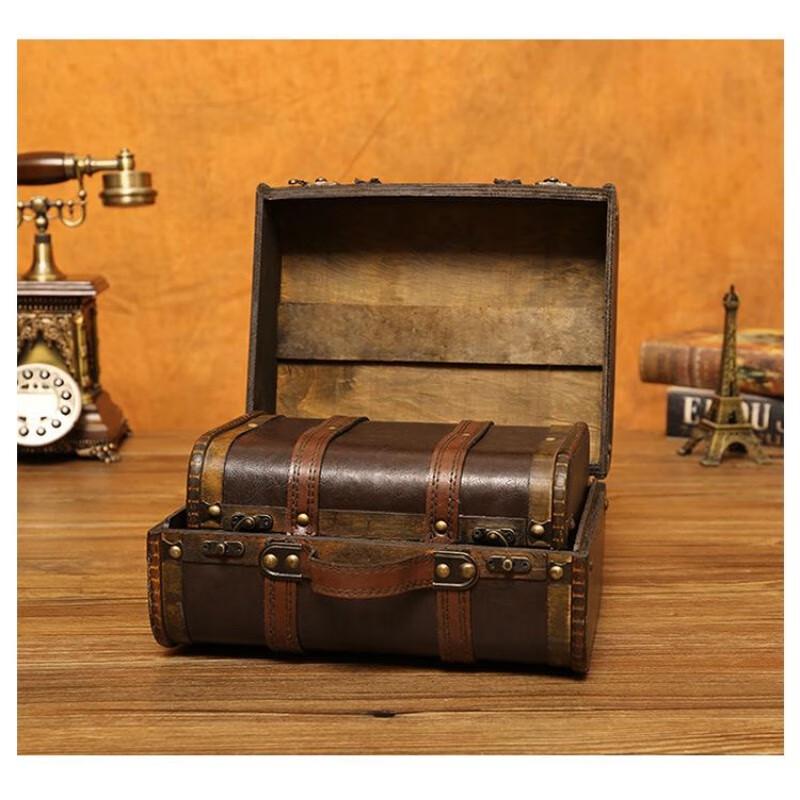 Cufăr de depozitare retro din lemn