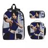 3Pcs Streets Fighters 2026 Accessories Backpack Set for Kids Pen Bags Bookbag Sets with Lunch Box For School Students Knapsack