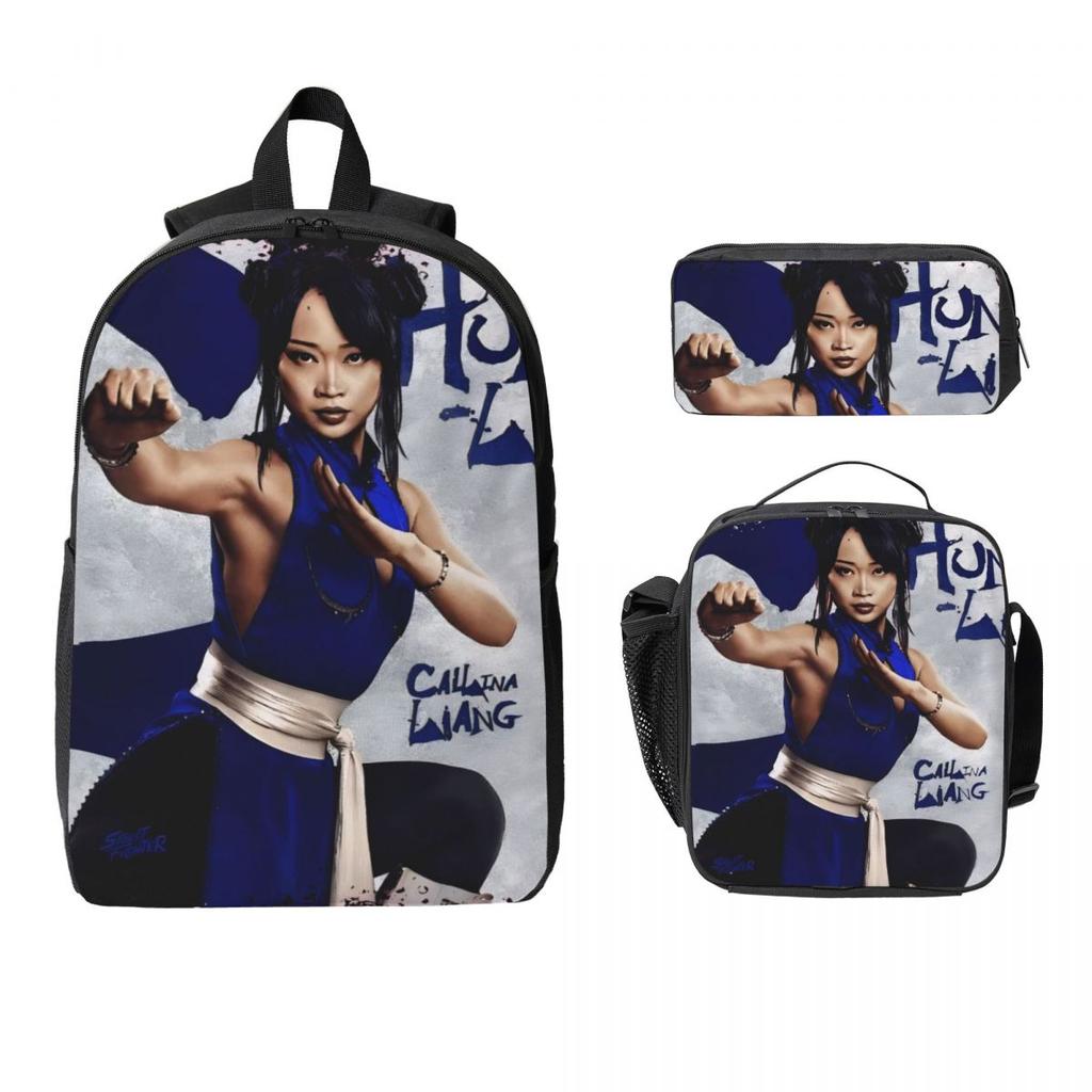 3Pcs Streets Fighters 2026 Accessories Backpack Set for Kids Pen Bags Bookbag Sets with Lunch Box For School Students Knapsack