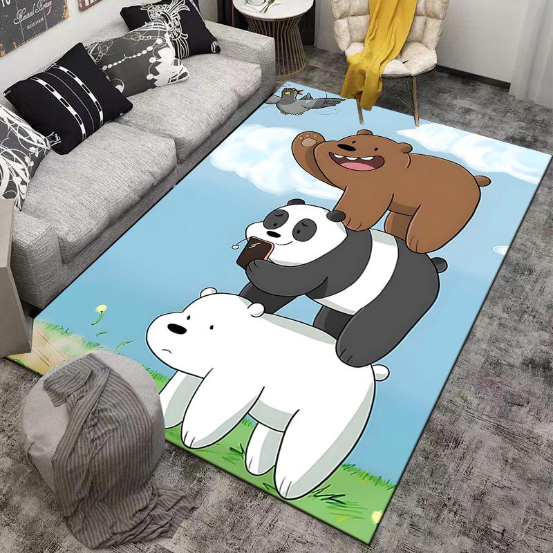 Cartoon Bear Stack Pattern Carpet Cute Animal Design for Bedroom Decor Suitable for use as an anti-slip for living room bedroom sofas