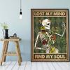 Skeleton Mental Skull Poster Lose Your Mind Find Your Soul Art Print Vintage Get Naked Funny Bathroom Canvas Painting Home Decor No Frame