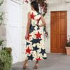 Women's Casual And Fashionable Independence Day Printed V-Neck Sleeveless Dress Dress