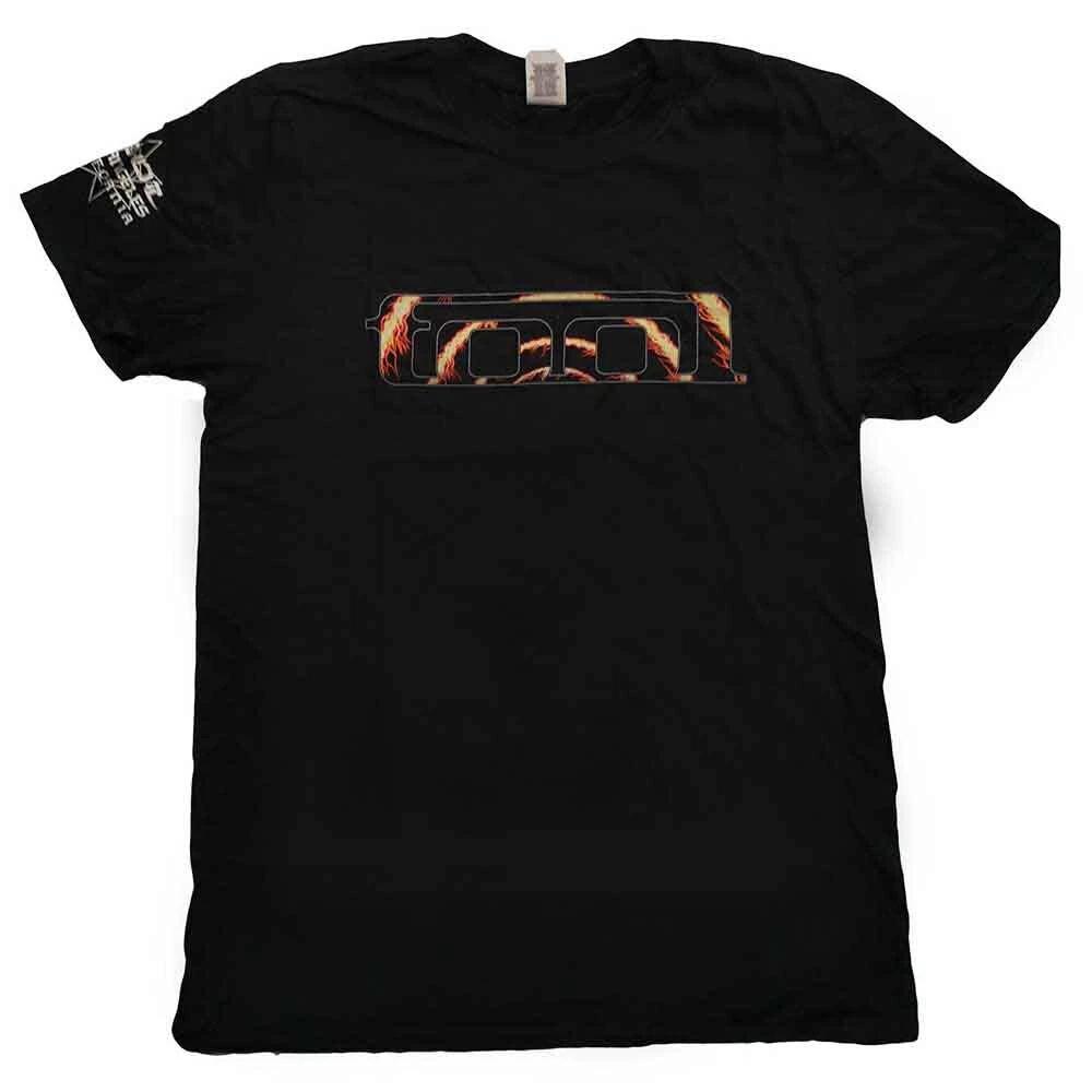 Officially licensed Tool Flame Spiral Mens Black T Shirt Tool Classic band Tee