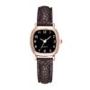 Vierkante Dames Eenvoudige Kleine Wijzerplaat Studentenhorloges Vintage Band Quartz Polshorloge