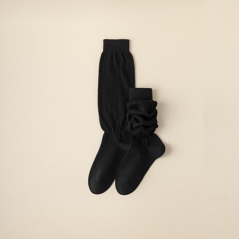 

Women s Japanese Style Slimming Over-the-Knee Scrunch Socks - Four Seasons Thin Solid Color One Size