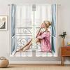 2 Pcs 2 Pcs Balcony Girl Print Curtains,suitable for Bedroom,living Room Kitchen Decoration,home Decoration,window Decoration
