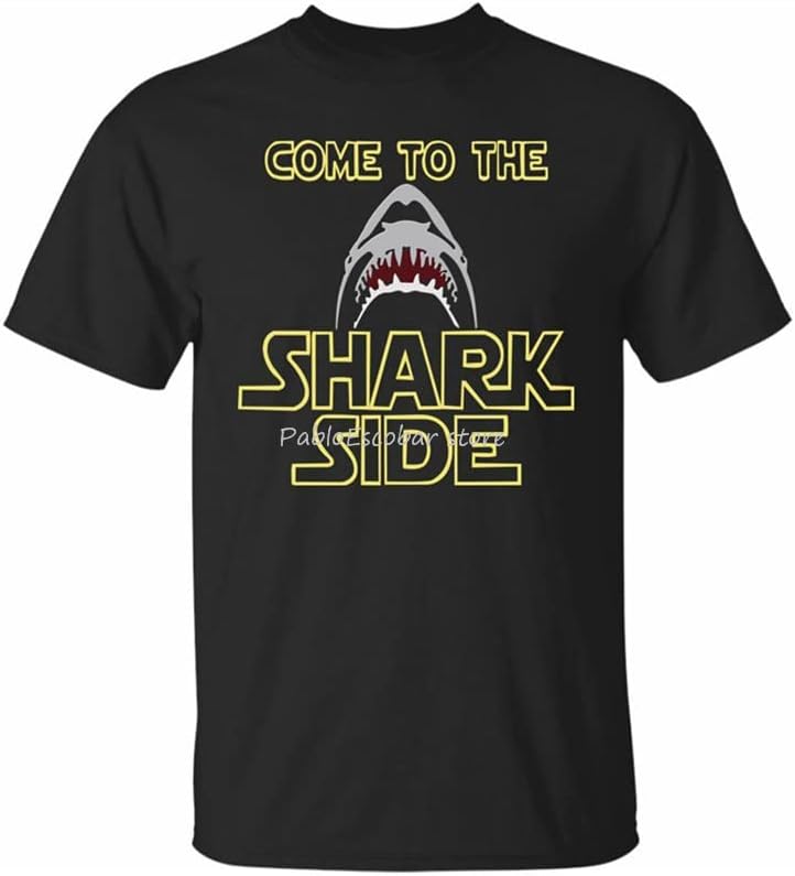 Great White Shark Shirt for Shark Lovers T-Shirt Black, Navy Tee for Men, Women Harajuku Tops Fashion Tee Shirt M чёрный
