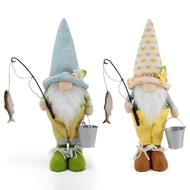 Handgefertigte Angler-Gnome-Dekorationen Elfen Skandinavische Tomte-Gnome Figuren Puppe für Zuhause Küche Kaffee-Ecke Tisch