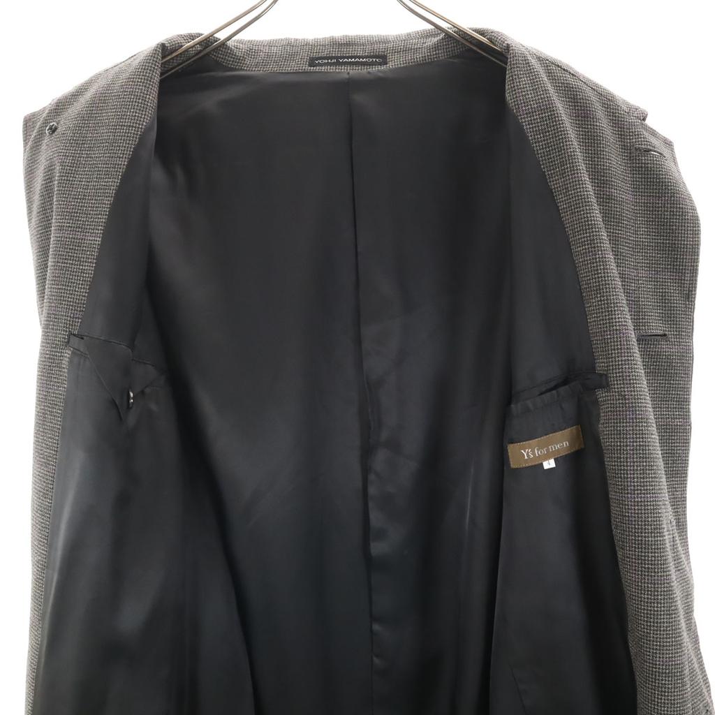 Y’s for men Made in Japan wool Houndstooth Pattern Stainless collar coat Men's Used