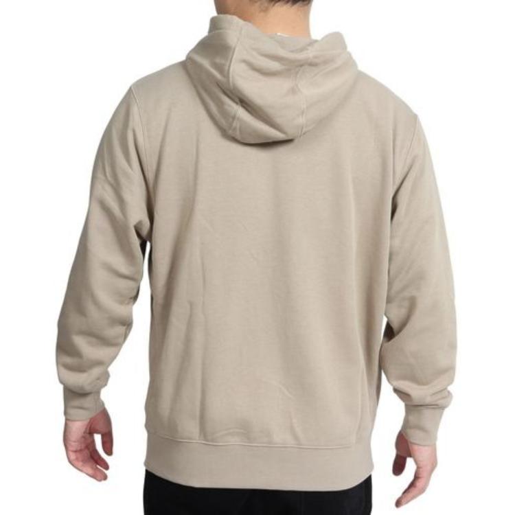 Nike Hooded Drawstring Logo Print Long Sleeve Sweatshirt Men Tops Brown Bv2649-247