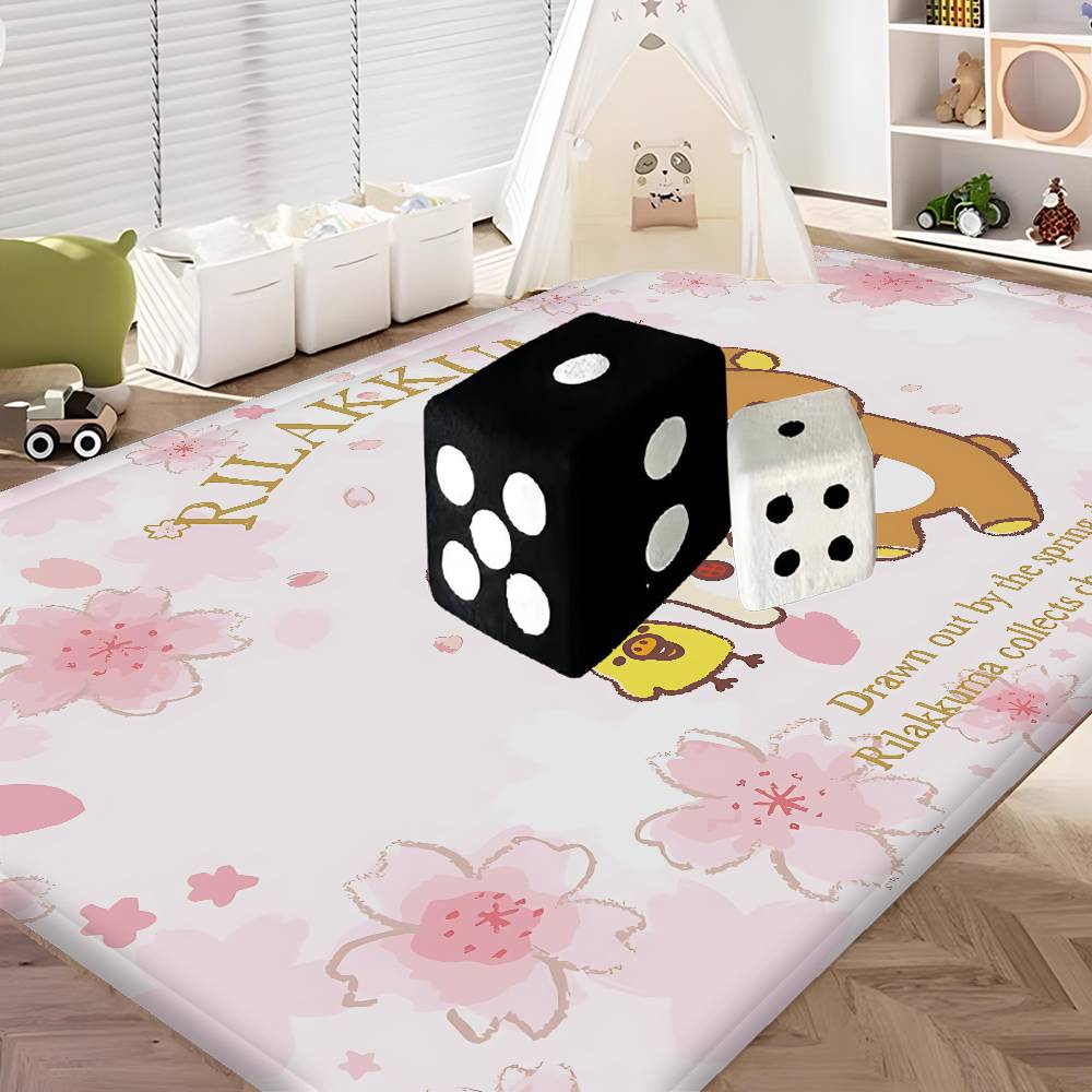 Kawaii Rilakkuma Bear Door Mat Nordic Style Bedroom Living Room Doormat Home Balcony Anti-Slip Alfombra