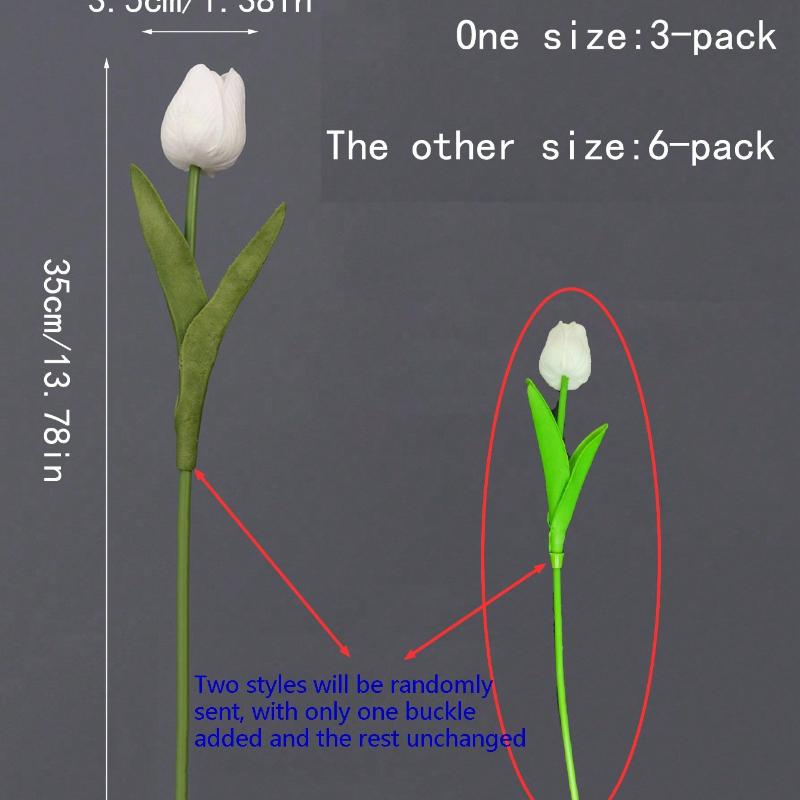 1pcs Mini White Tulip Artificial Flowers, Wedding Home Decor, Realistic Fake Tulips Gifts Birthday Graduation