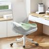 1pc Memory Foam Seat Cushion - 3D Ergonomic Support| Light Green & Grey, Washable Polyester, Car/Office Essentials