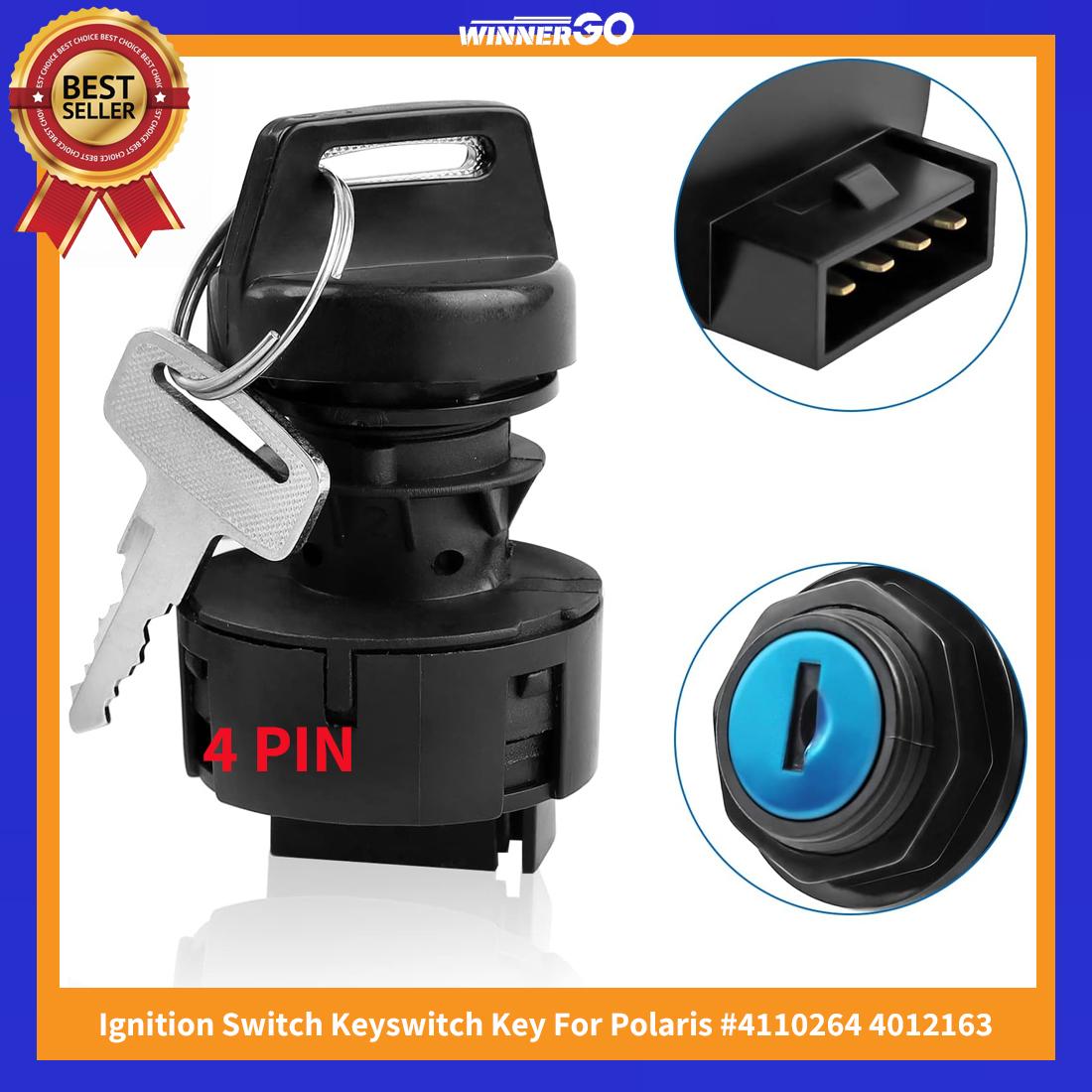 

4 Pin Ignition Key Switch Compatible with Polaris Sportsman 700 600 500 400 335 Magnum 325 Ranger 425 Xpedition 4110264 4012163 NEW