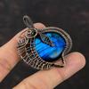 Neon Flash Labradorite Pendant Copper Wire Wrapped Pendant Handmade Pendant Gemstone Copper Jewelry For Gift Unique Pendant Designer Jewelry