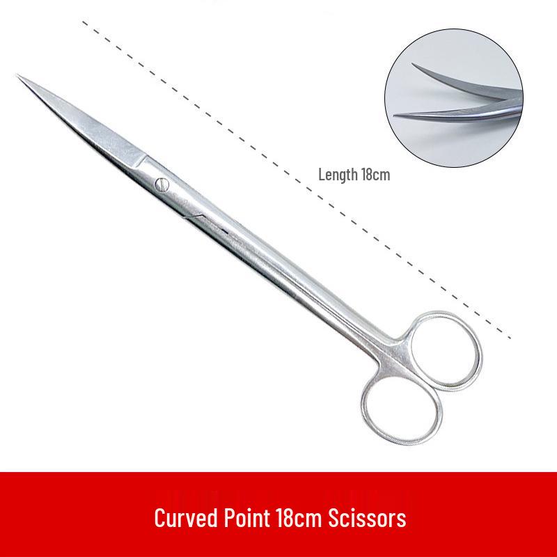 Surgical & Grooming Scissors Set: Stainless Steel, Curved & Straight Tips for Nursing, Gauze, Dissection, Pet Care