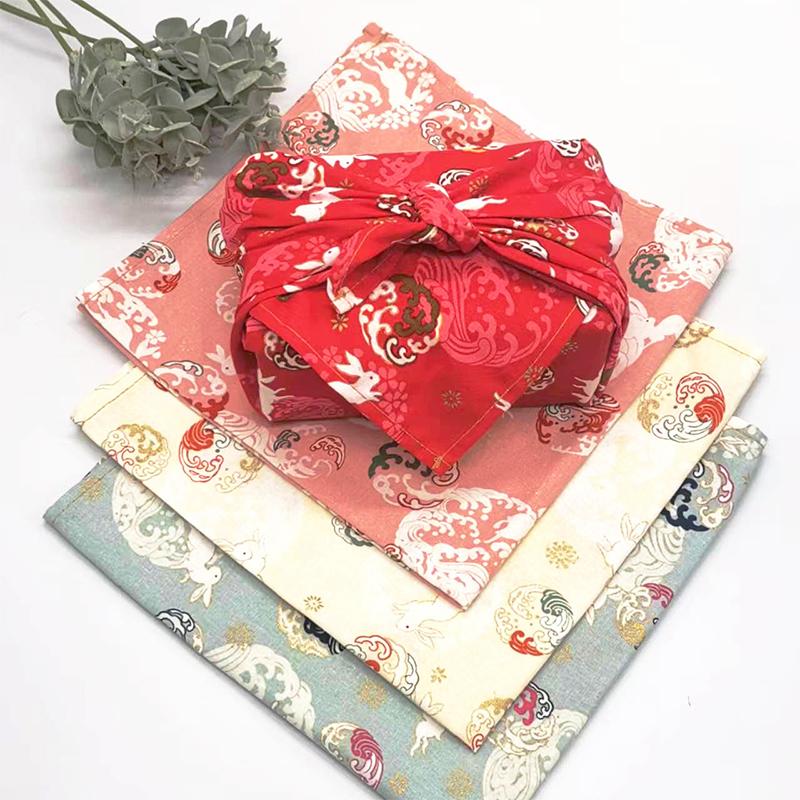 Japanischer Stil Einwickeltuch Taschentuch Furoshiki Baumwolle Bronzierter Stoff Für DIY Bento Einwickeltuch Geschenkbox Verpackung