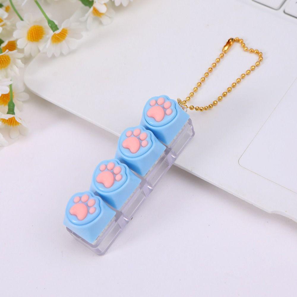 DIY Keyboard Fidget Keychain Keys Button Pinch Toy Portable Finger Keyboard Cap Pass Time