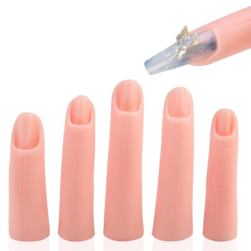 False Fingers with Magnet Practice Manicures False Fingers Silicone Practice Fingers Nail Supplies for Nail Enthusiasts