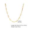 Gold Plated Stainless Steel Paperclip Chain Necklace For Women, Adjustable Rectangle Link Layering Choker Waterproof Jewelry