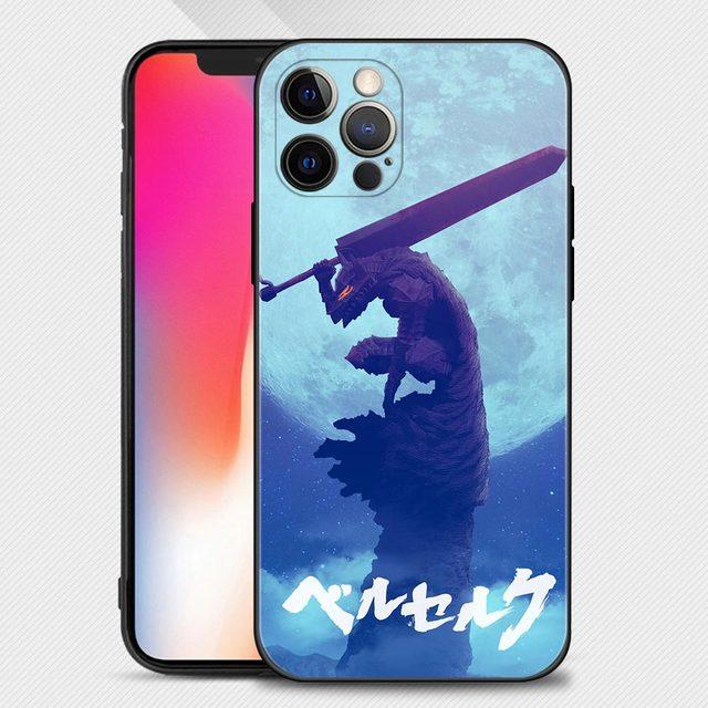 

Чехол для телефона для Iphone 14 13 12 11 Pro Max Xs Max Xr X 7 8 Plus 12 Mini 6s, силиконовый чехол Black Shell Berserk Guts Anime For iPhone 7 8 Plus