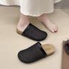 Hollow and breathable thick-bottomed bag head half slippers women's summer new fashionable versatile one-pedal beach cool slippers