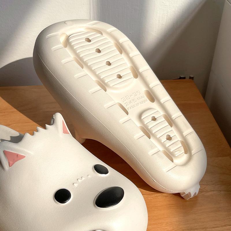 Fashion Summer Home Street Slippers For Women Men Cute Cartoon Dog Platform Shoes Soft EVA Slip-on Sandals Couples Indoor Beach Slides
