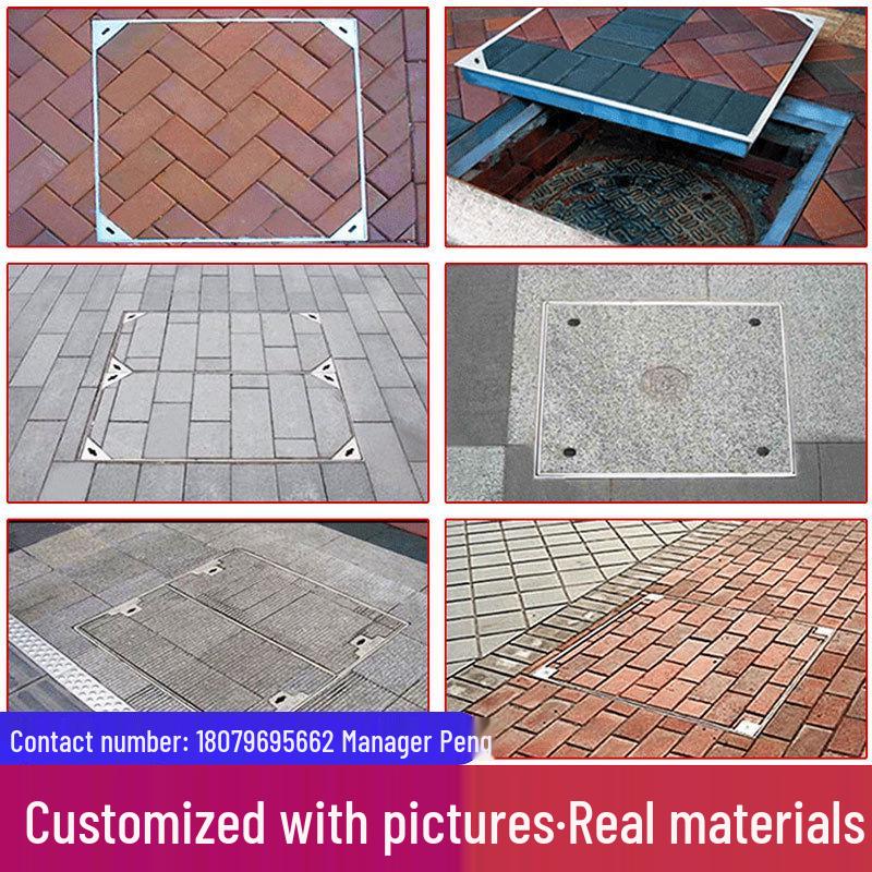Stainless Steel Square Manhole Cover with Rain & Sewage Mark - 201/304 Decorative & Invisible Design