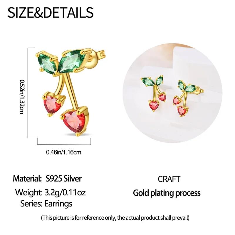 Oryginalne kolczyki z miedzi sterlingowej 925 z czerwonym jabłkiem dla kobiet 2025 Cyrkoniowe kolczyki sztyfty Błyszczące kolczyki koła Pave Prezent na rocznicę z cyrkonią