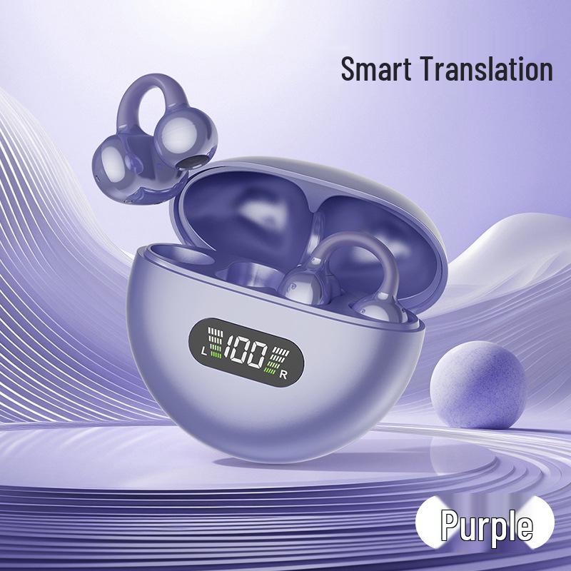 Q72 Wireless Bluetooth Clip-On Earbuds: Noise Cancelling, Long Battery, Comfortable for Sports.