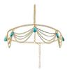 Jewelry Headband 21.7in Long Golden Color Retro Style Exquisite Luster Tassel Forehead Headband for Women Wedding Party