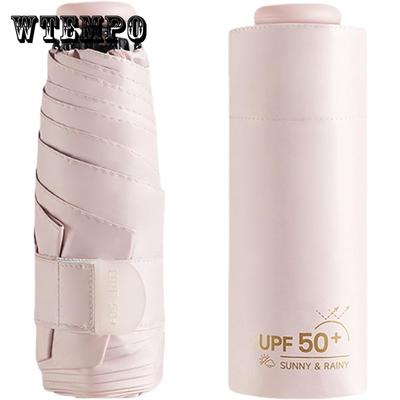 Mini Sun Travel UV Umbrella Anti UPF 50 Protection 99.9% Micro Handle Coating Layer Fabric Compact/Lightweight Small Portable Folding Umbrella